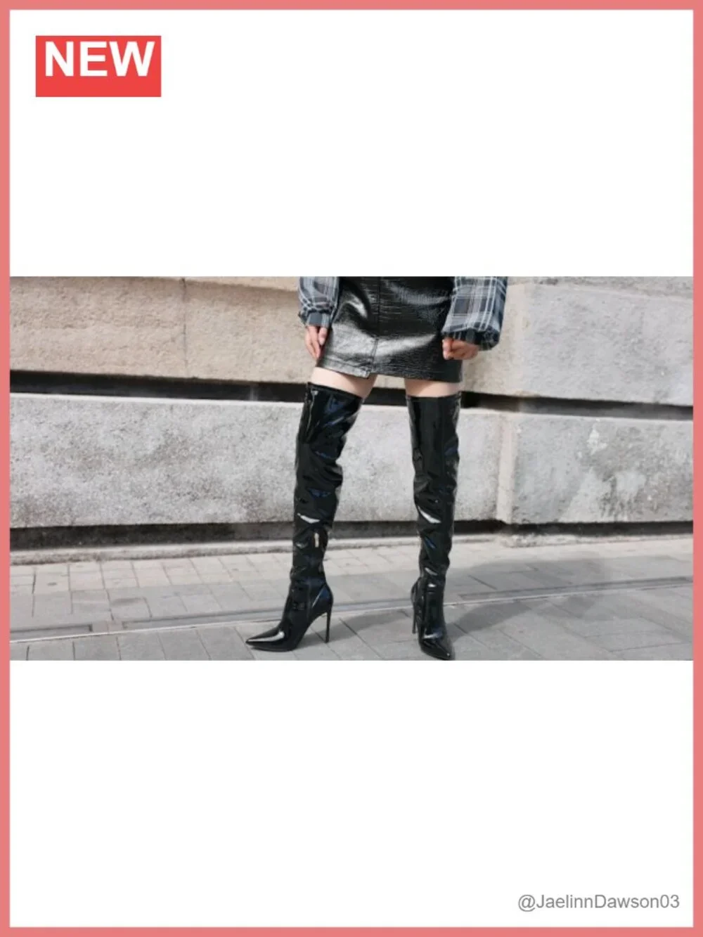 Over the Knee Boots Stiletto Pointed Toe Thigh High Heel Patent Leather